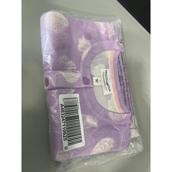 Isaac Mizrahi Live Bridgehampton Printed Shell Cardigan Women Small Lavender NEW - Picture 2 of 7